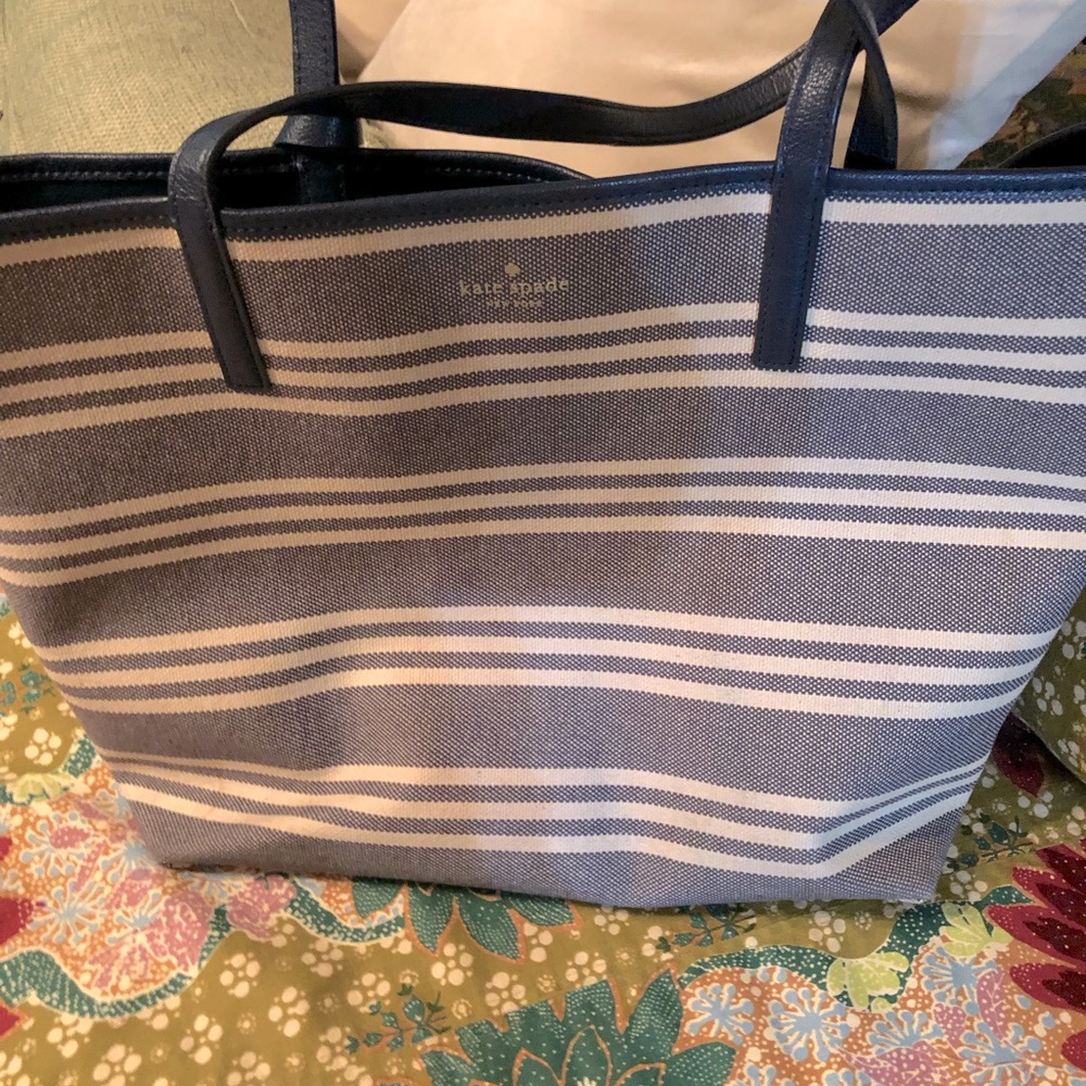 Navy Blue & White/Cream Kate Spade Tote